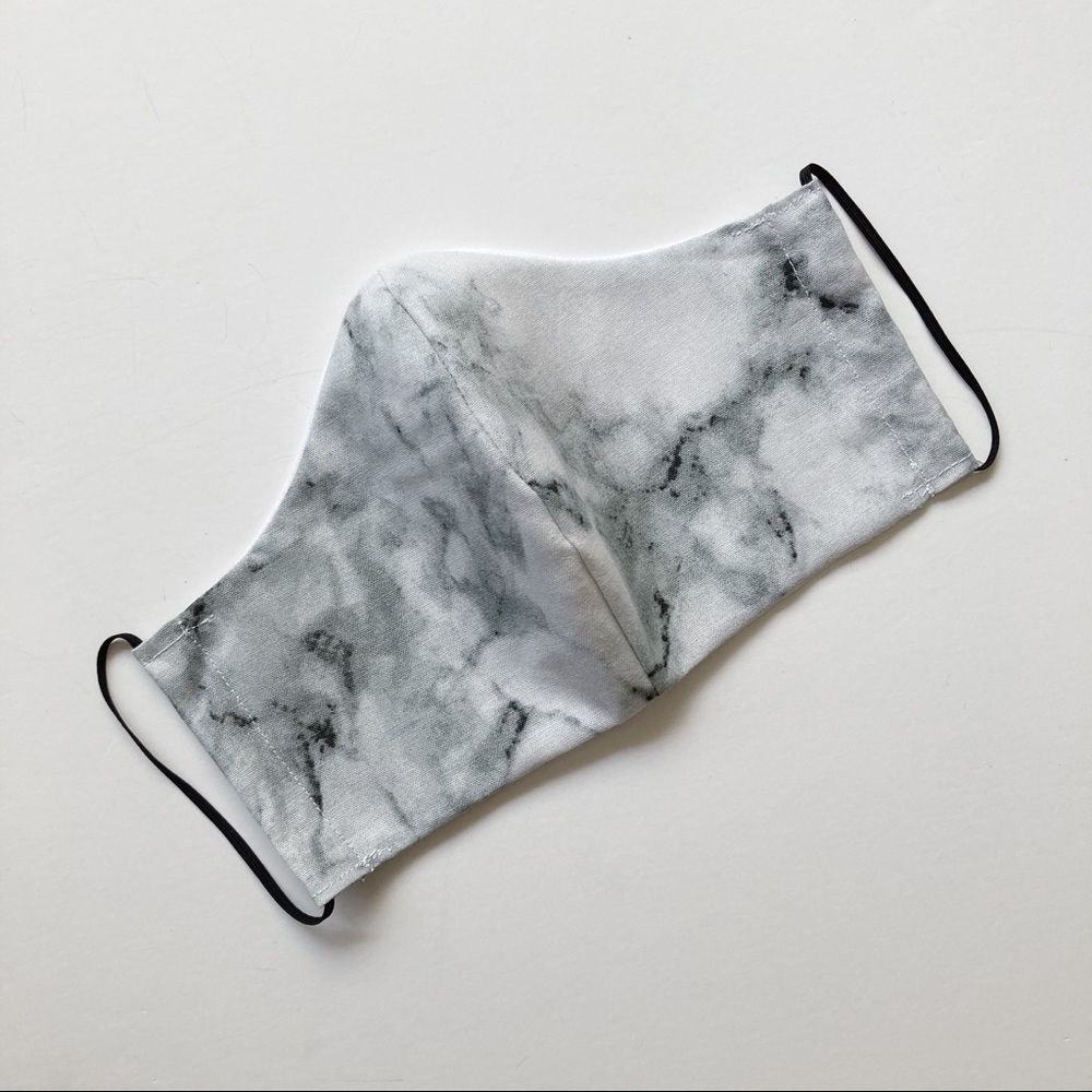 Marble Print Fabric Face Mask w/ Filter Pocket